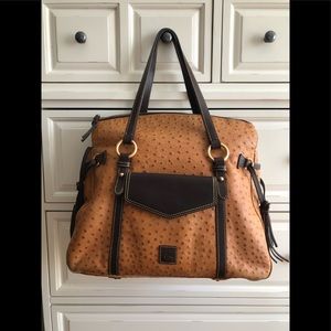Dooney & Bourke Full Quill Ostrich Bag in Cognac